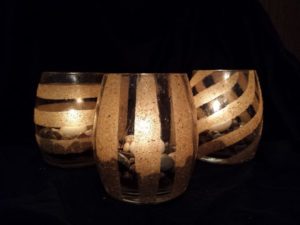 Sawdust glitter candle holder