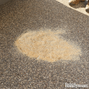 Sawdust oil spill